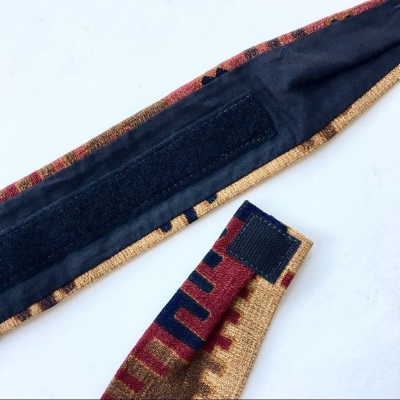 Vintage Twist Tapestry Fabric Belt Velcro Fastener - Picture 5 of 8